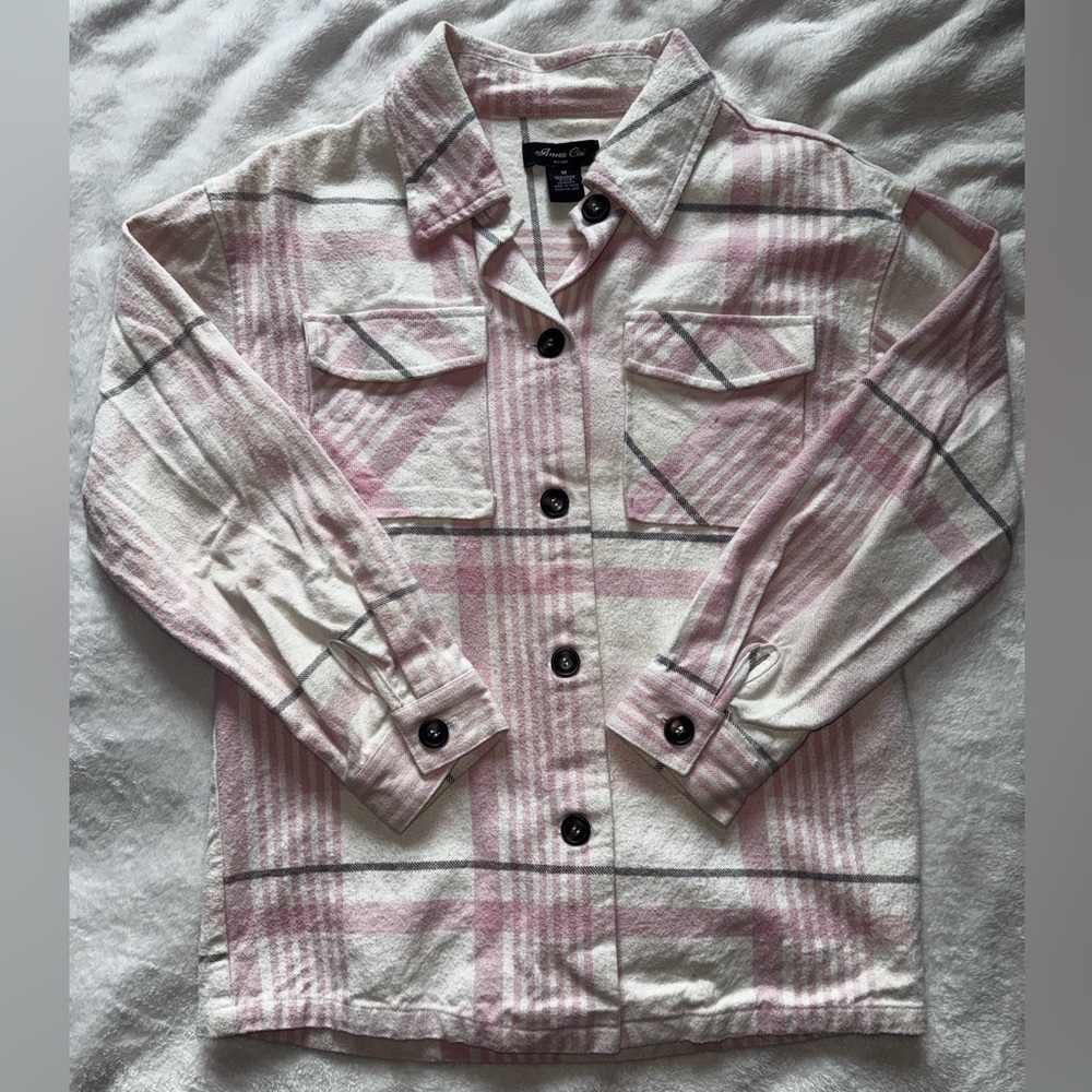 Francesca's Collections Pink Plaid Jacket
